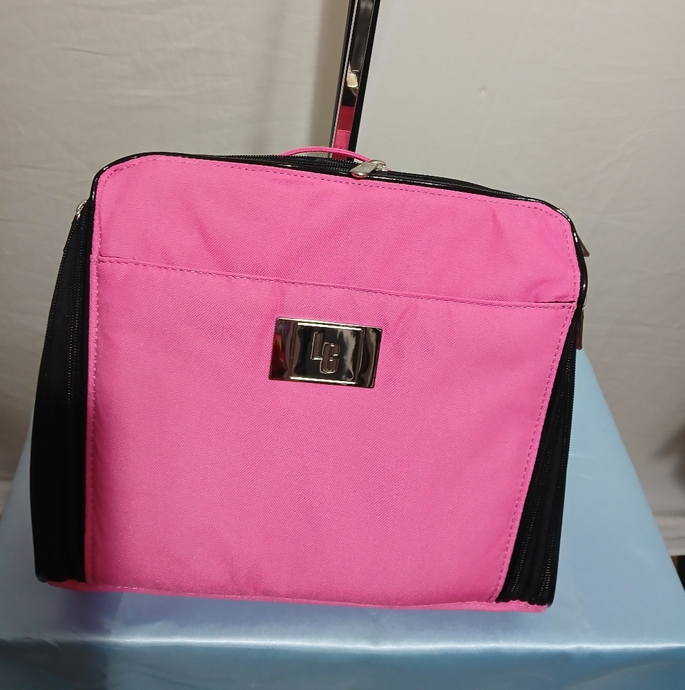 LG Pink and Black Women's Cosmetic And Jewelry Travel Bag